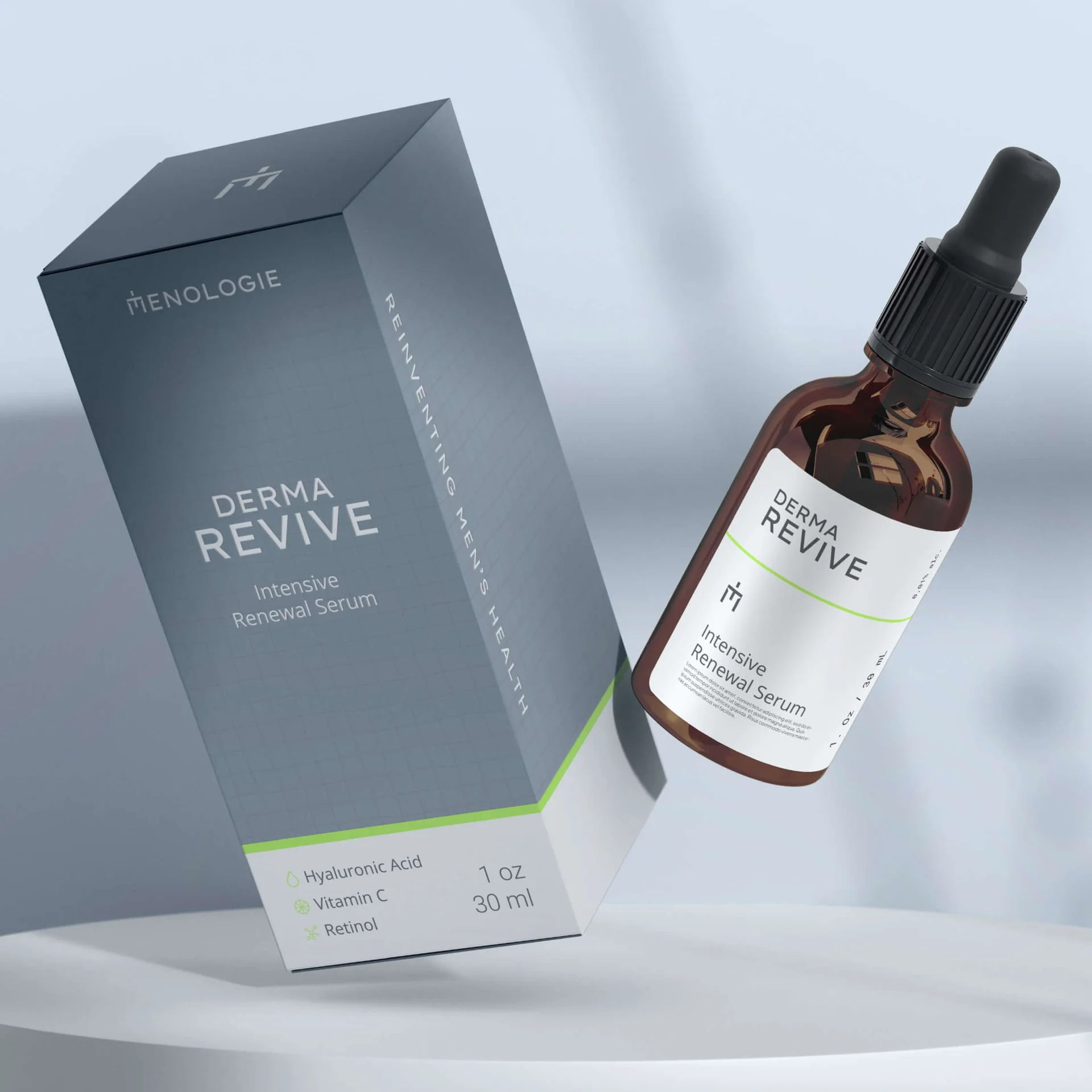 Menologie men's healthcare packaging and brand identity