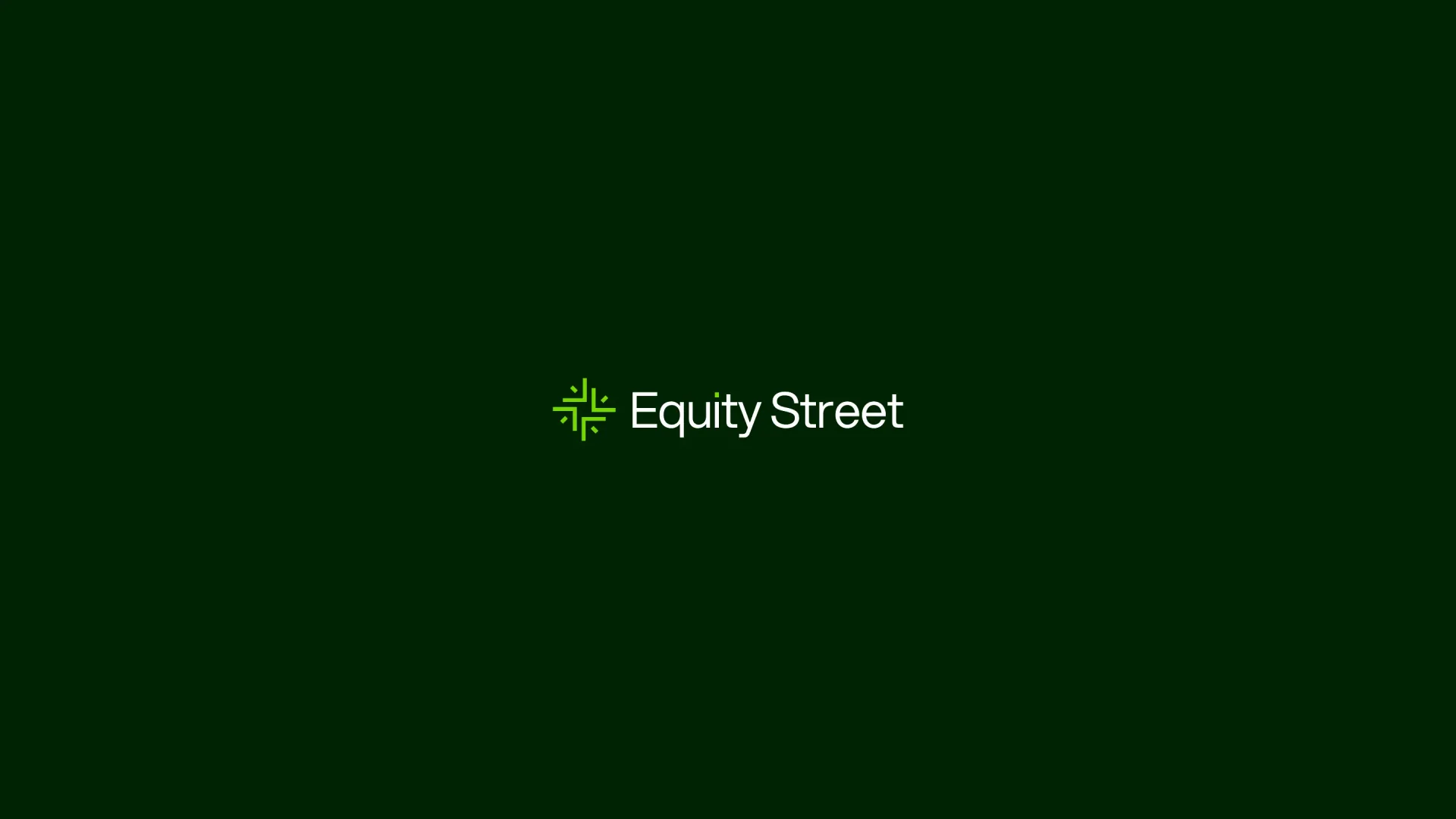 Equity Street wordmark and symbol on a dark green background